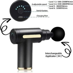 USB Rechargeable Massage Gun – Deep Tissue Muscle Massager